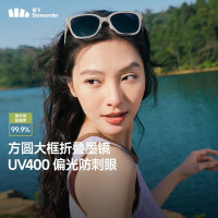 25SS-蕉下方圆大框折叠墨镜FD428-TP321+奶茶杏色镜框+渐灰色镜片-F(均码)