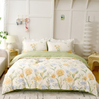 CALVERT KRIS全棉小清新印花四件套 合欢花 1.5米床 床单款 (被套200*230cm)