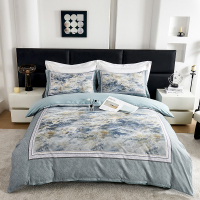 CALVERT KRIS加厚全棉大版印花四件套郁见江山蓝 1.5米床 床单款 (被套200*230cm)