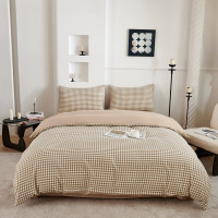 CALVERT KRIS色织水洗棉四件套小咖格 1.5米床 床单款(被套200*230cm)