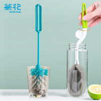 茶花 转动长柄杯刷2支奶瓶刷海绵洗刷杯子神器219004+4422