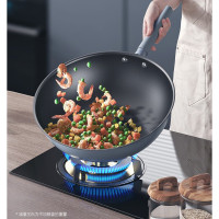 三禾 0涂层微纳03不粘炒锅 LC30S1(青灰)30cm