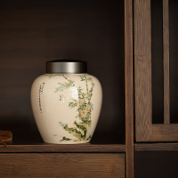 苏氏陶瓷(SUSHI CERAMICS)茶叶罐竹庭雅致陶瓷储物罐大密封罐