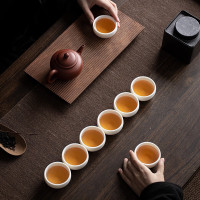 苏氏陶瓷(SUSHI CERAMICS)茶杯 白瓷中国白个人杯羊脂玉主人杯品茗杯8个装