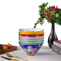 竹贵牡丹斗笠碗6寸*6套装