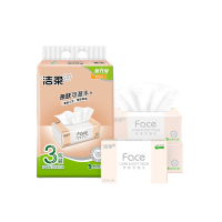 洁柔 Face粉天然无香软抽3层120抽*3包 *2提