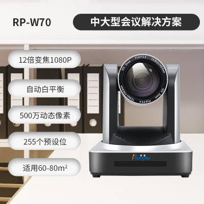 润普科技(RunPU)RP-W70适60-100平米会议摄像头RP-HU12+润普无线全向麦克风RP-N70W(Z)