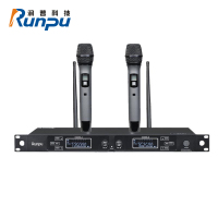 润普科技(RunPU) RP-U6002S 无线话筒一拖二麦克风专业会议手持麦克风 会议舞台KTV演讲主持话筒(Z)