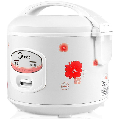 美的(Midea) YJ508J 电饭煲 饭锅5L机械不粘内胆家用迷你白色印花带接水盒3-10人适用接水盒