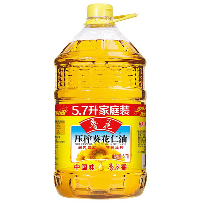 鲁花 葵花仁油5.7L*1 物理压榨一级葵花籽油 家用食用油