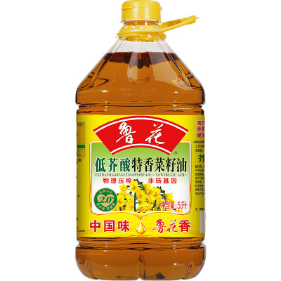 鲁花 特香菜籽油5L*1 食用油 低芥酸特香菜籽油 5L 物理压榨