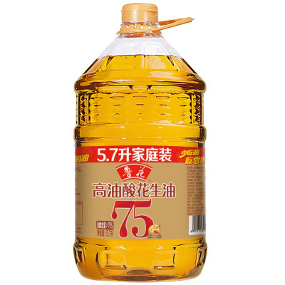 鲁花 高油酸花生油 5.7L*1桶 食用油粮油 5S物理压榨