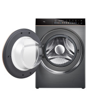 TCL G100C6-DI 滚筒洗衣机 直驱变频 免污水封舱 UVC除菌 525mm大筒径 智能投放 莫奈青