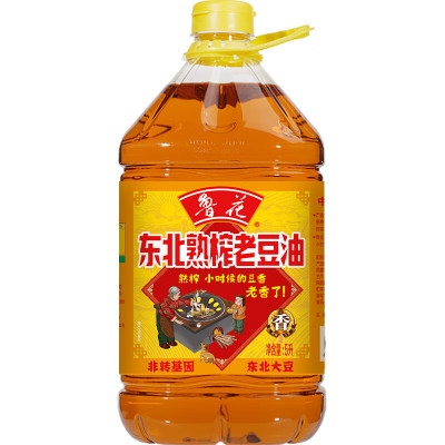 鲁花 东北熟榨老豆油5L*1 非转基因 纯 黑土地东北熟榨老豆油 浓香