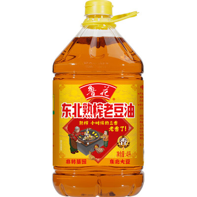 鲁花 东北熟榨老豆油4L*1 东北熟榨老豆油