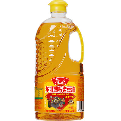 鲁花 东北熟榨老豆油900ml*1 食用油 非转基因 浓香