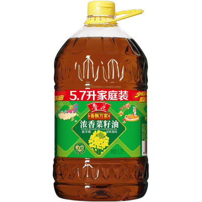 鲁花 浓香菜籽油5.7L*1 食用油 低芥酸非转基因