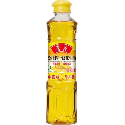 鲁花 食用油 5S物理压榨一级特香纯正花生油500ml*1