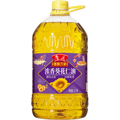 鲁花 香飘万家浓香葵花仁油5.7L*1 食用油 剥壳去皮 压榨浓香