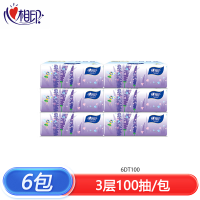 心相印 6DT100(包装)商用(薰衣草)三层塑装纸面巾3层100抽/包(6包)