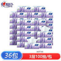 心相印 36DT100商用(薰衣草)三层塑装纸面巾3层100抽/包(36包)