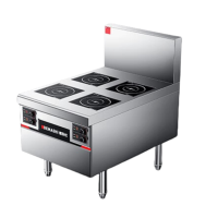 德玛仕 HW-BZL14D-04(含安装)商用电磁炉 电磁四头煲仔炉3.5KW*4 [201不锈钢]