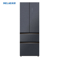 美菱(MELNG) BCD-400WP9BT 双门冰箱 400升 一级能效法式多门玻璃面板风冷无霜嵌入式冰箱墨玉锦