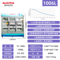 澳柯玛 YC-1006 医用冷藏冰箱 2-8℃冰柜展示柜药品阴凉柜 1006L 医冷藏箱