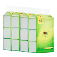 心相印 12DT32150(包装)生活用纸 心相印茶语丝享系列150抽三层塑装纸面巾3包4提装 纸无香面巾纸餐巾