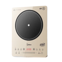 美的 (Midea) 22RB08 电磁炉 2200W立体双测温变频恒温智能电磁灶火锅炉彩色面板4D防水恒匀火加热