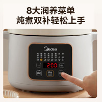 美的(Midea)DGE4012 电炖锅 家用4L微压快炖智能预约保温煮粥煲汤养生白瓷内胆 多功能炖锅