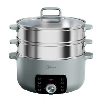 Midea美的 MZ-ZGE3002 电蒸锅 16L大容量上蒸下煮 60分钟定时多功能电煮锅不沾内胆1600W大功率
