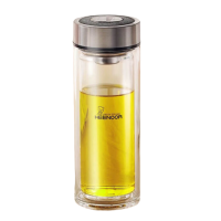 希诺(HEENOOR) XN-9973 双层玻璃杯 便携车载玻璃水杯 315ml