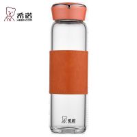 希诺(HEENOOR)XN-7551 玻璃杯 单层女士便携小巧可爱杯子夏天水杯简约 420ml