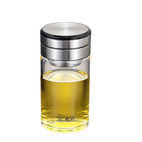 希诺(HEENOOR)XN-6058 单层玻璃杯加厚带滤网泡茶杯大容量商务办公便携水杯 410ml