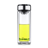 希诺(HEENOOR)XN-6737 双层玻璃杯 男女高端商务办公泡茶杯子 315ML