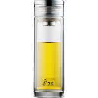 希诺(HEENOOR)XN-7052 双层隔热水杯商务便携带盖过滤泡茶杯子 300ML