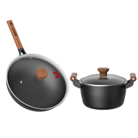 康巴赫(KBH) LPB-W02T 锅具 锅具套装 有钛不粘炒菜锅锅汤锅两件套装