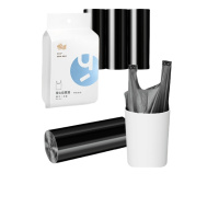 悦适(h'yeas) QZPJB150(包装) 垃圾袋 平口清洁袋垃圾袋黑色五卷(45cm*50cm)150只装