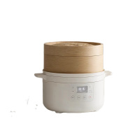 歐萊克 OLK-05-04 电饭煲 3L 多功能电饭煲竹 木蒸笼+炖盅 陶白DFB06005