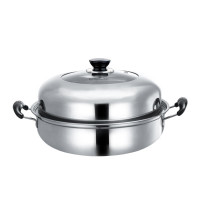 龙的 LD-TG136 双层不锈钢蒸锅 28CM家用蒸包子蒸笼锅 不锈钢色