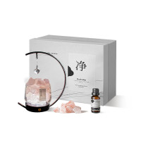 尹谜 净系列水晶扩香石-粉色 室内香薰摆件小夜灯生日礼物 佛手柑柑橘精油20ml*1