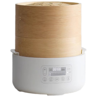 歐萊克 OLK-03-06(智能款竹笼电蒸锅 两层一盖发热盘304不锈钢 DZG03007)电火锅 早茶蒸煮蒸包子神器