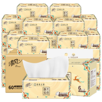 清风 NG000215*60 原木敦煌联名3层100抽60包一箱 纸品 餐巾纸家用纸巾