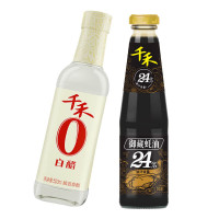 千禾 御藏蚝油24%550g+5°白醋500ml 调味品组合装 厨房调味料 粮食酿造 玻璃瓶装家用