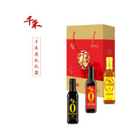 千禾 (福字)珍品大礼盒1500g-1三瓶装礼盒 调味品礼盒 零添加380天本酿酱油东坡红特级老抽酱油零添加葱姜料酒组合