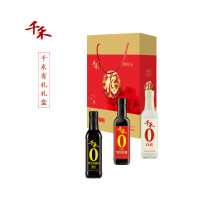 千禾 (福字)珍品大礼盒1500g-2三瓶装礼盒 调味品礼盒 零添加180天本酿酱油东坡红特级老抽酱油5°白醋组合装