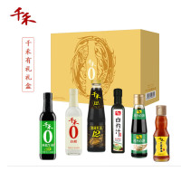 千禾 零添加六六大顺礼盒2195g六瓶装礼盒 调味品礼盒 厨房调味料 粮食酿造 玻璃瓶装家用