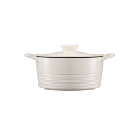 双立人 1020392 锅具 珐琅锅汤锅炖锅Dragon龙铸铁锅煲汤锅平底锅锅具电磁炉燃气灶通用 奶油白 22cm