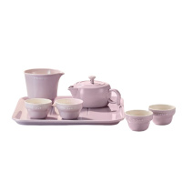 双立人 1027267 茶具 新中式茶具套装整套陶瓷家用办公泡茶壶喝茶杯功夫茶 家庭茶具套装 藕荷色